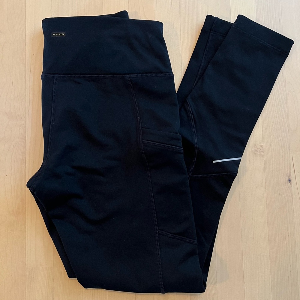 Mondetta fleece lined leggings, size S, black